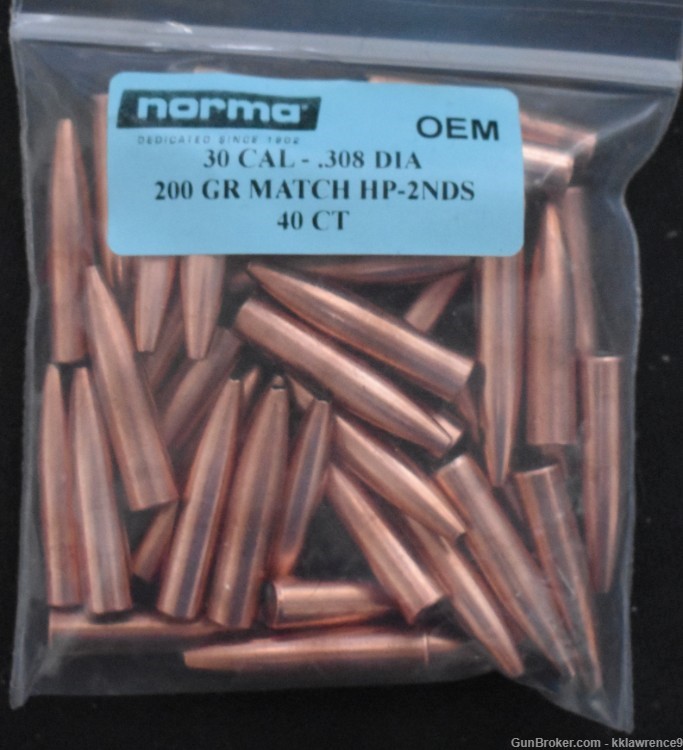 NORMA 30 CAL .308 DIA - 200 GR HOLLOW POINT - 40 CT-img-0