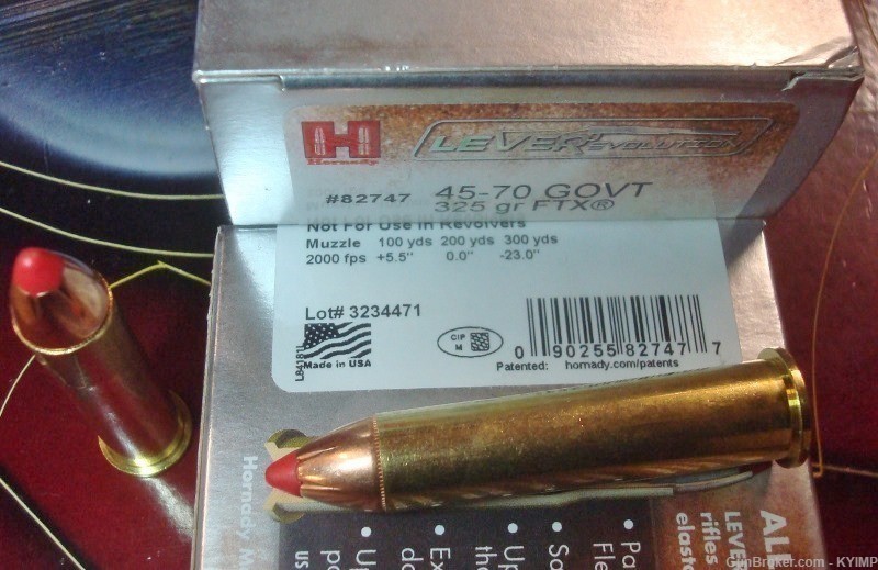 40 HORNADY 45-70 GOVT 325 grain FTX LEVERevolution ammunition 82747-img-0