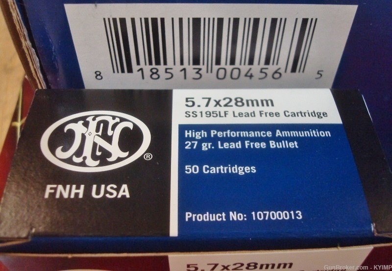 100 FN 5.7x28 Hollow Point 27 grain SS195LF New Ammo 5.7 FN PS90 SS195-img-2