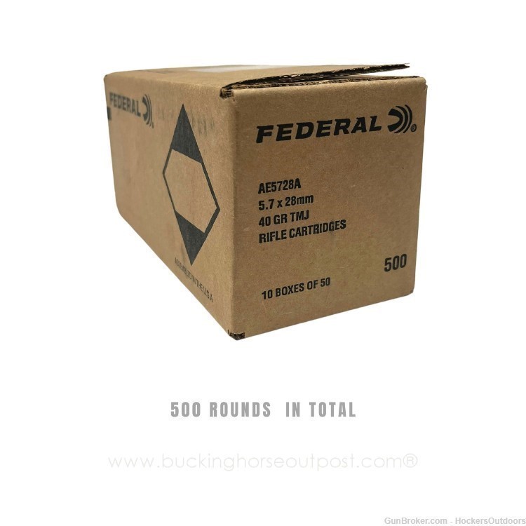 500 Rounds American Eagle Brass FMJ 5.7X28MM 40 Grain AE5728A-img-0