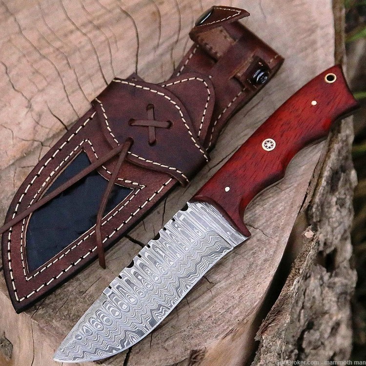 Skinner 256 layer folded steel HIgh carbon with Custom leather sheath-img-0