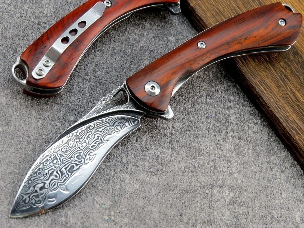  VG10 Damascus Steel Folding Knife -img-0