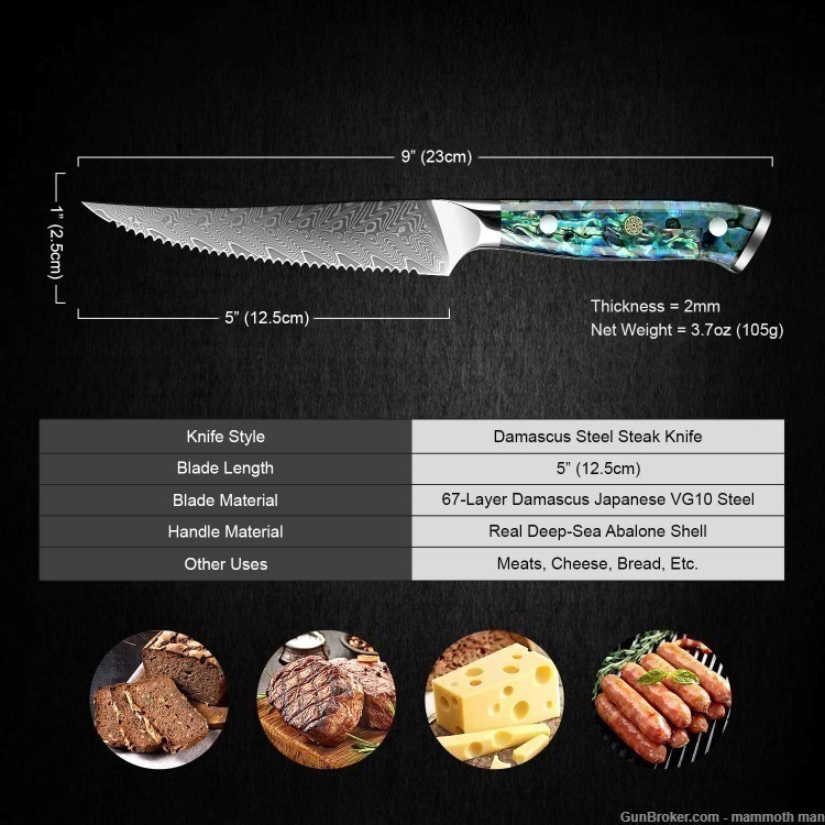 4 pc vg10 Damascus Steak knife set. Real Abalone handles-img-1