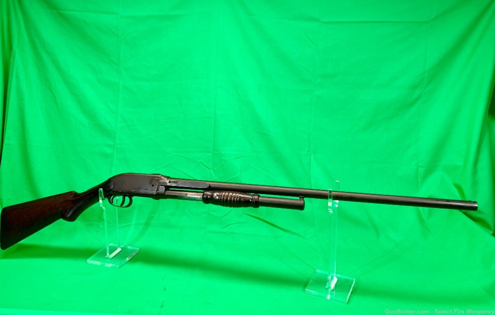 RARE Antique Spencer Bannerman 1890 the First Pump Shotgun 12 ga-img-0
