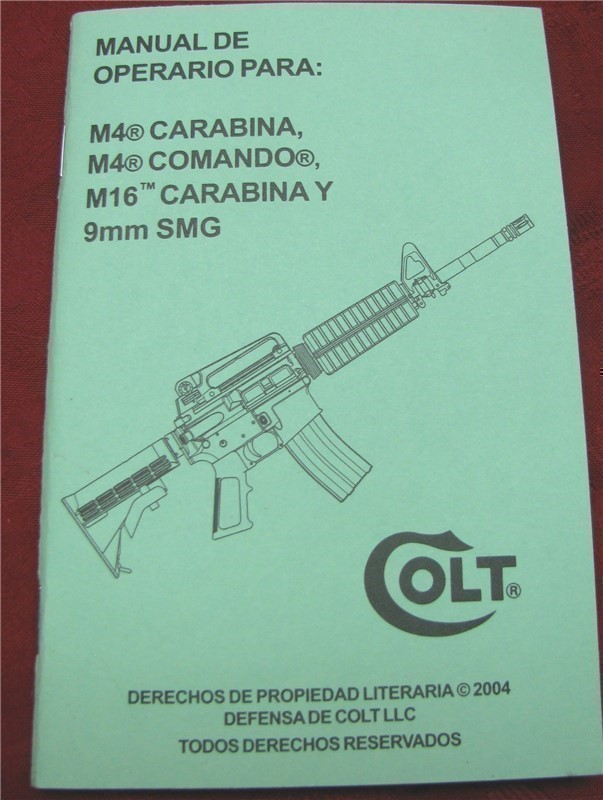 COLT ORIGINAL Spanish M4 OPR MANUAL DTD 2004-img-0