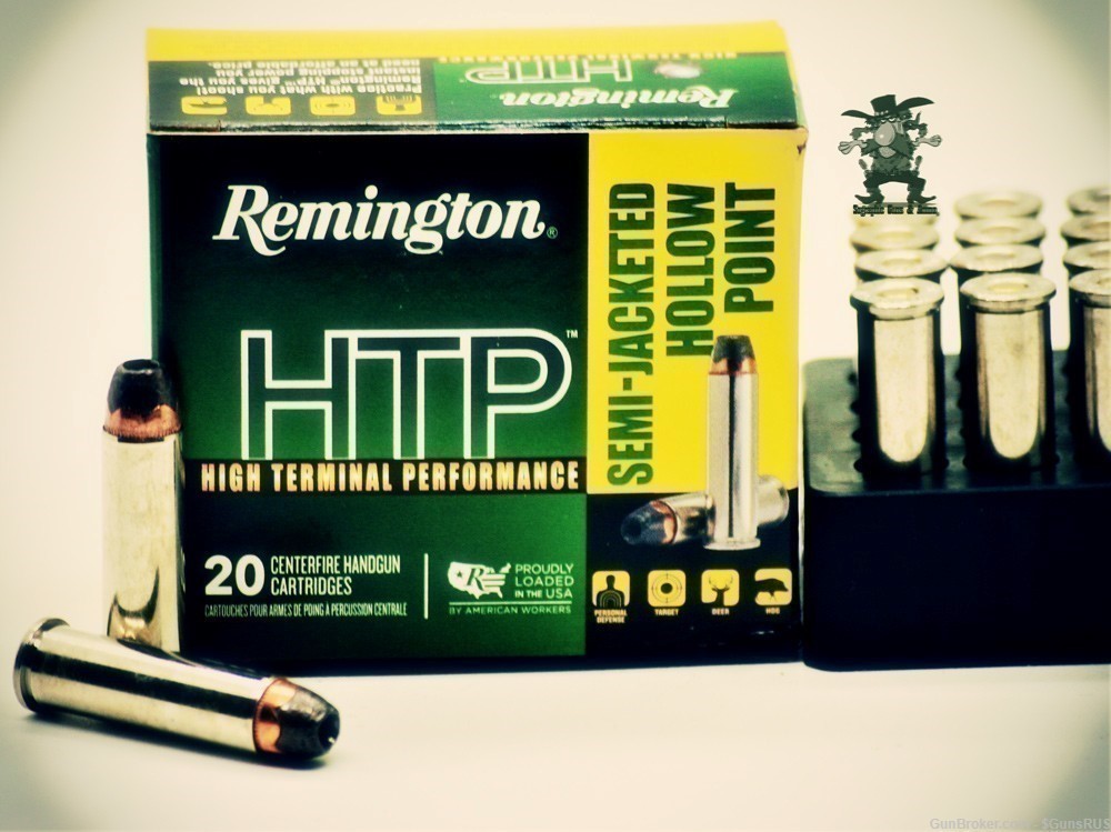 357 MAG AMMO Remington HTP SJHP 357mag 158 Grain 357 Nickel Brass 20 RDS-img-0