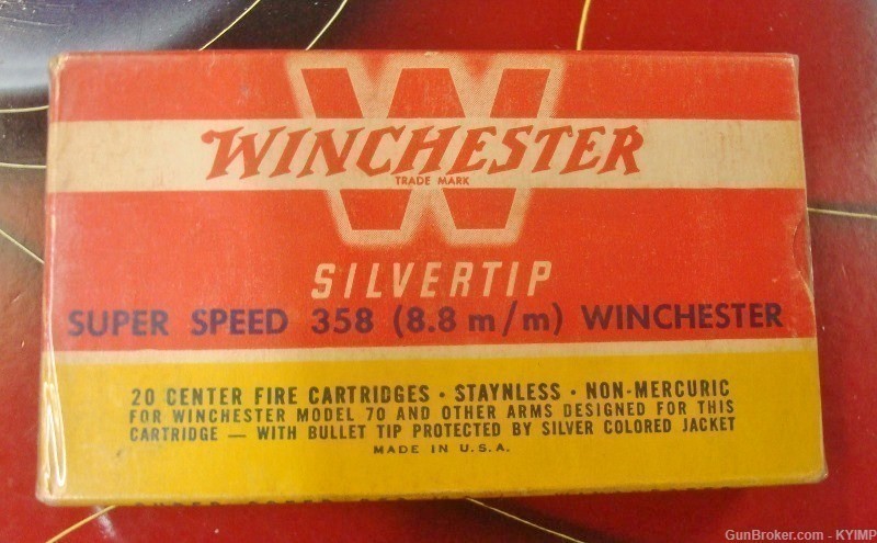20 Winchester SILVERTIP .358 Winchester Vintage 200 grain SP ammunition-img-0
