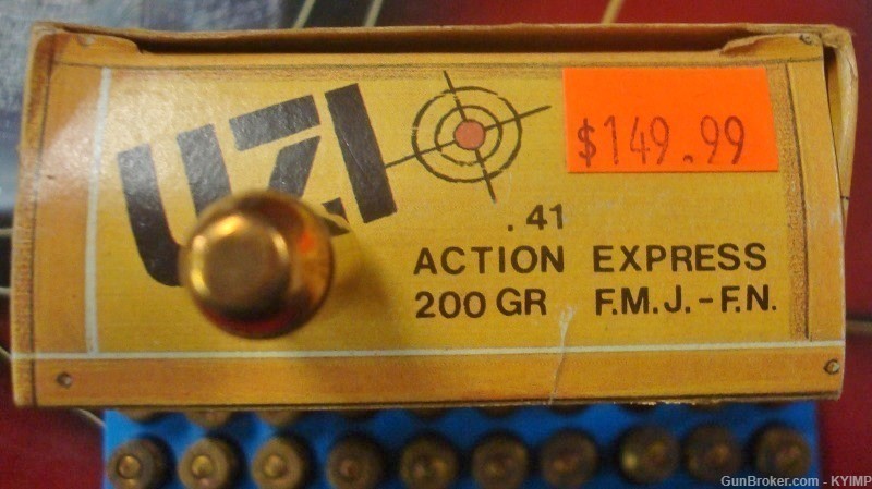 100 IMI 41 AE UZI Action Express 200 grain FMJ NEW ammunition 41AE-img-0
