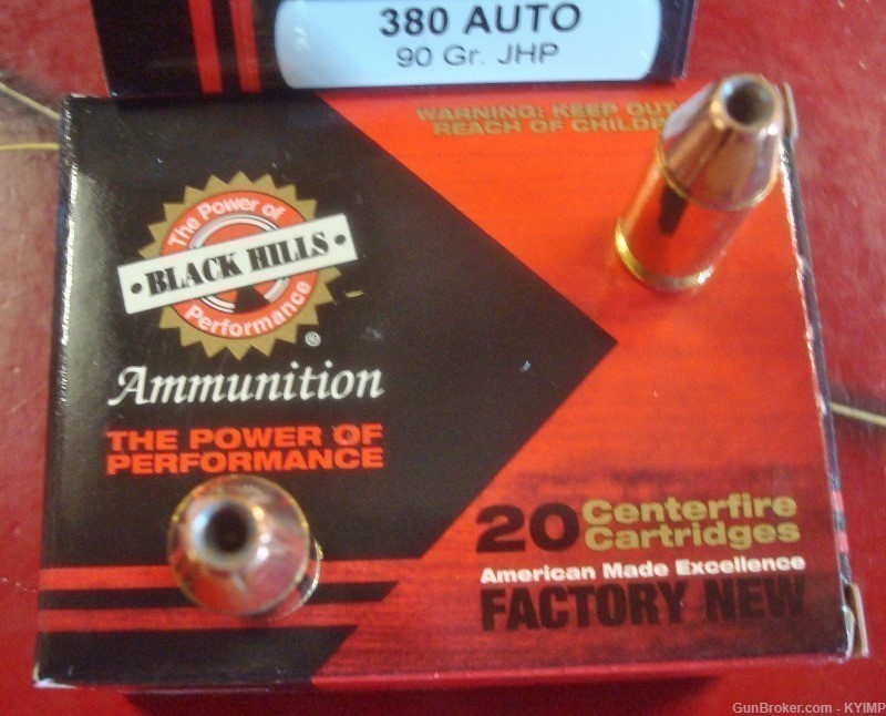 100 BLACK HILLS 380 acp JHP 90 grain Jacketed HOLLOW POINT NEW ammo-img-1