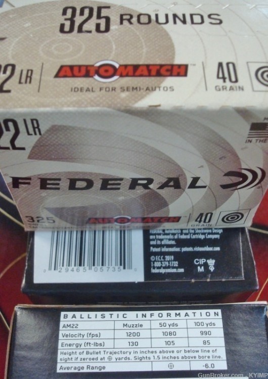 975 Federal High Velocity Solid Point AM22 AUTO-MATCH 22 LR-img-1