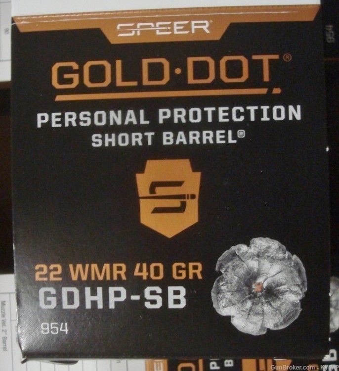 500 SPEER 22 Magnum 40 grain GDHP GOLD DOT Hollow Point New Ammo 954-img-0