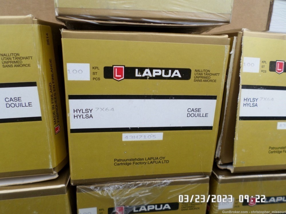 Lapua 7x64 mm Brenneke caliber NEW Unprimed brass Scarce 1 box 100 pieces-img-1