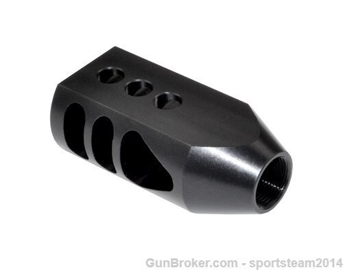 AR15 1/2x28 Competition Grade Muzzle Brake, Steel w/Black Phosphate Finish-img-3