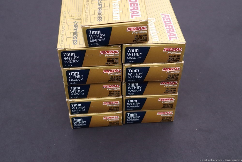 WEATHERBY & FEDERAL PREMIUM 7mm WBY MAG AMMUNITION - 260 ROUNDS-img-2