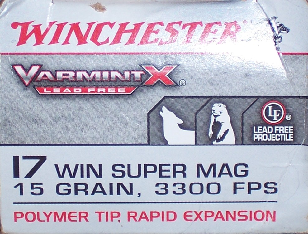 Winchester 17 WSM Varmint X Lead Free 15 Grain 3300fps 49 Rounds #X17W15PLF-img-0