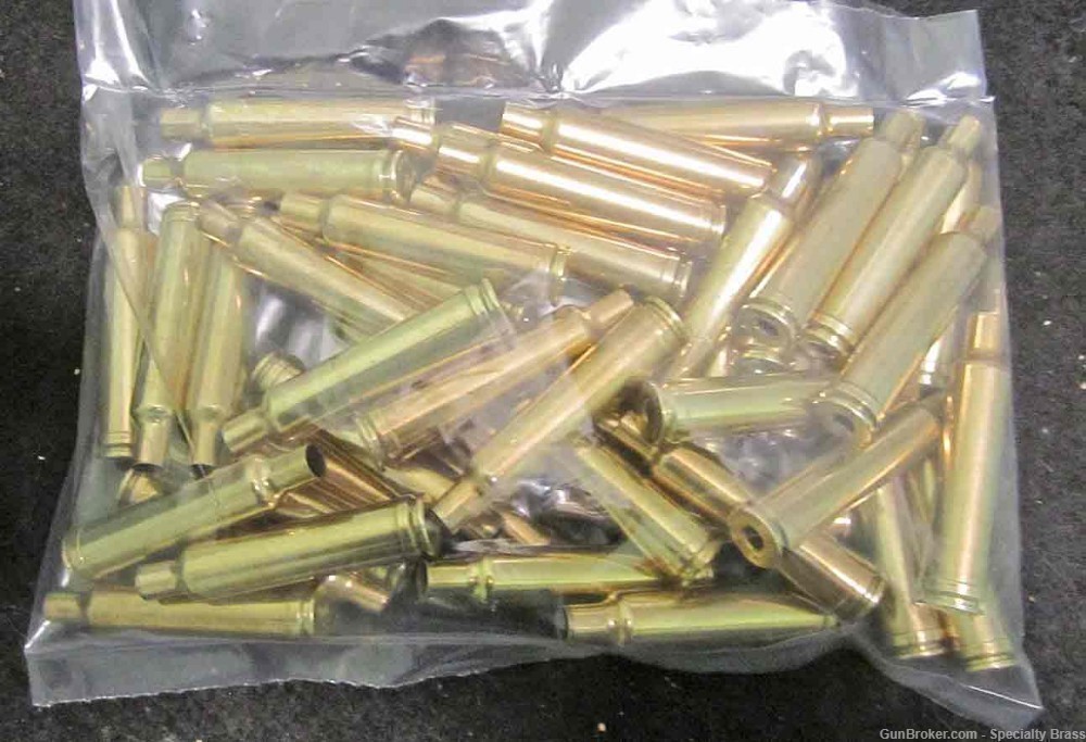 50 PC Weatherby Once Fired 270 Weatherby Brass, Deprimed & Polished -img-0