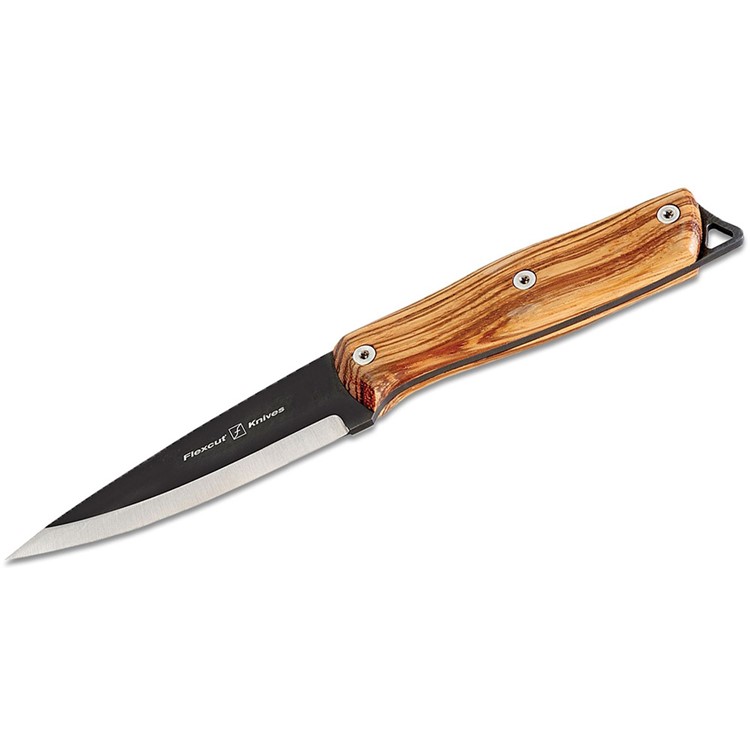 HAWTHORNE Explorer 3.875in Conditioned Zebra Wood Drop Point Knife FTKFB1B-img-1