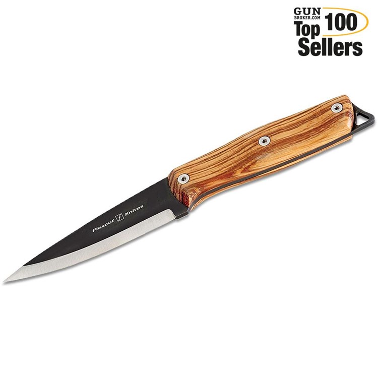HAWTHORNE Explorer 3.875in Conditioned Zebra Wood Drop Point Knife FTKFB1B-img-0