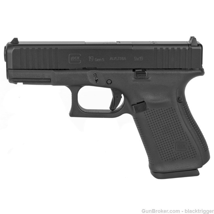Glock PA195S201MOS G19 Gen5 MOS 9mm 4.02" 10+1 Overall Black MOS Cuts Black-img-1