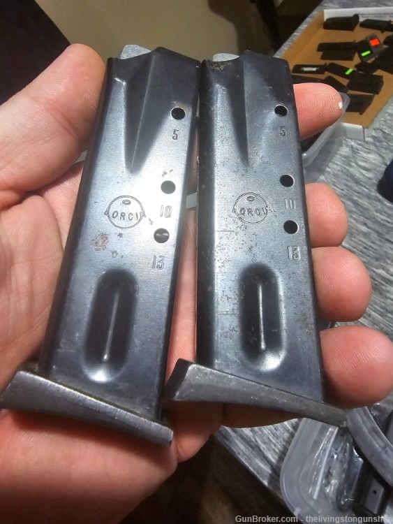 Two LORCIN L9 OEM FACTORY 9MM 13-RD MAGAZINE-img-0