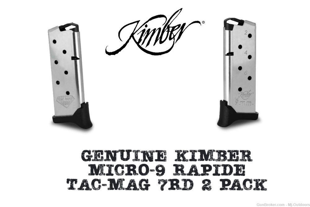Kimber Micro 9 Rapide TacMag Handgun Magazine 9mm 7rd 2 Pack-img-0