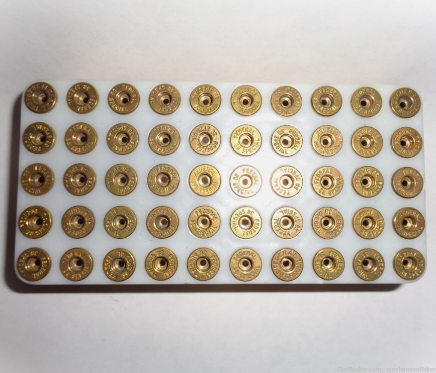 50 "EMPTY" Brass 38-Bullet Fired Spent Shells Casings Special Federal-img-1