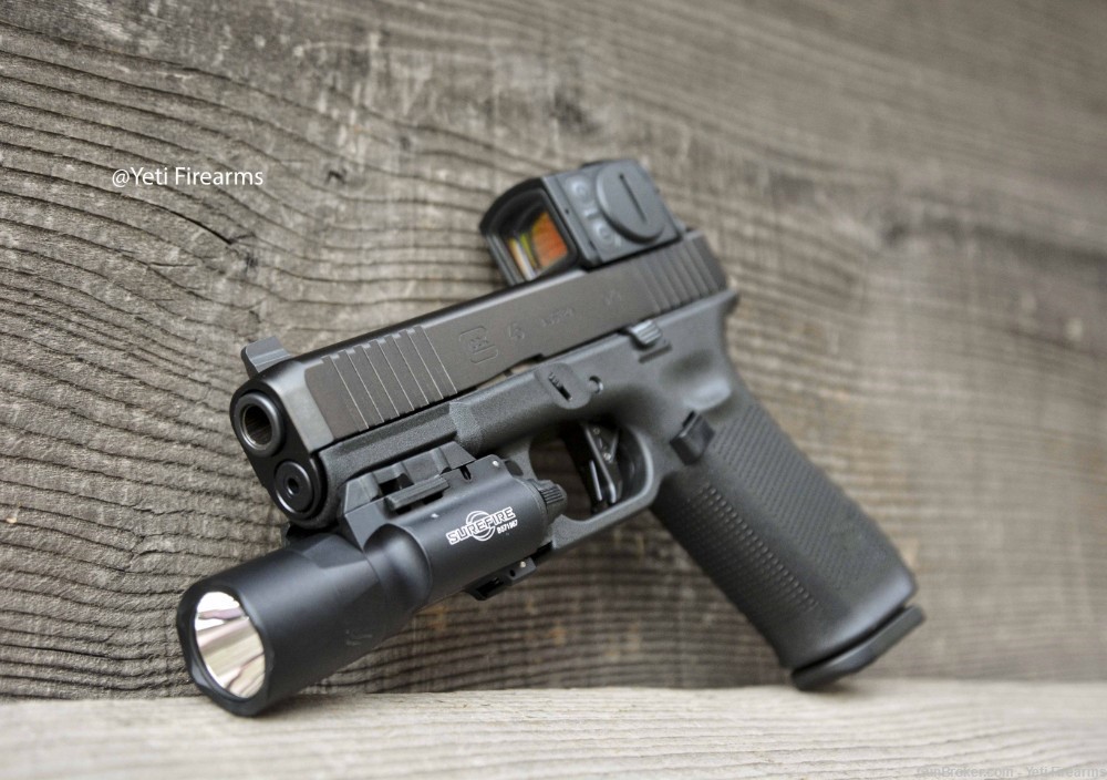 Glock 45 MOS 9mm Factory Aimpoint ACRO Cut W/ X300 Agency Arms ACRO-P2 17rn-img-4