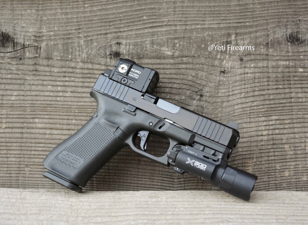 Glock 45 MOS 9mm Factory Aimpoint ACRO Cut W/ X300 Agency Arms ACRO-P2 17rn-img-7