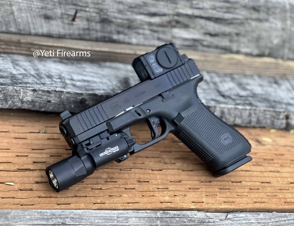 Glock 45 MOS 9mm Factory Aimpoint ACRO Cut W/ X300 Agency Arms ACRO-P2 17rn-img-0