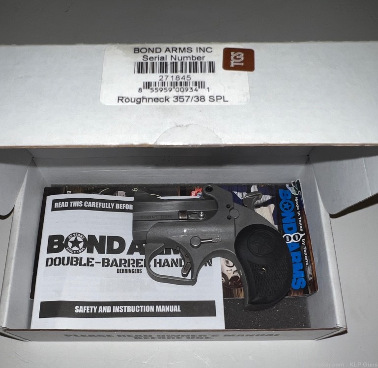 Bond Arms Roughneck Derringer 357/38 Special 2.5” Double Barrel NICE!-img-0