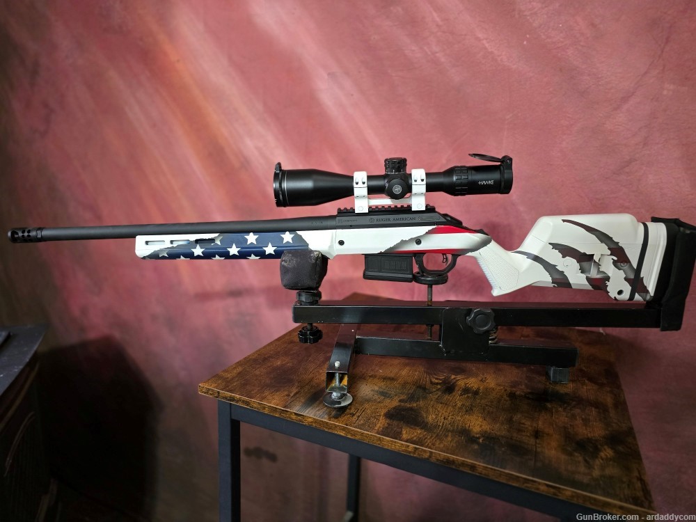 Ruger American Hunter 6.5mm Creedmoor Bolt Action Rifle  Custom Flag Magpul-img-1