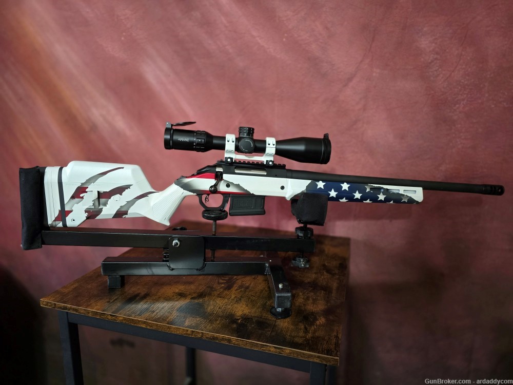 Ruger American Hunter 6.5mm Creedmoor Bolt Action Rifle  Custom Flag Magpul-img-0