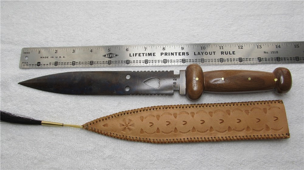 1800's Native American Trade Knife & Sheath-img-1