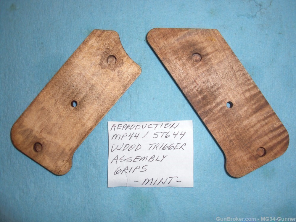 German WWII MP44 STG44 Wood Trigger Assembly Grips - Nice Reproduction-img-1