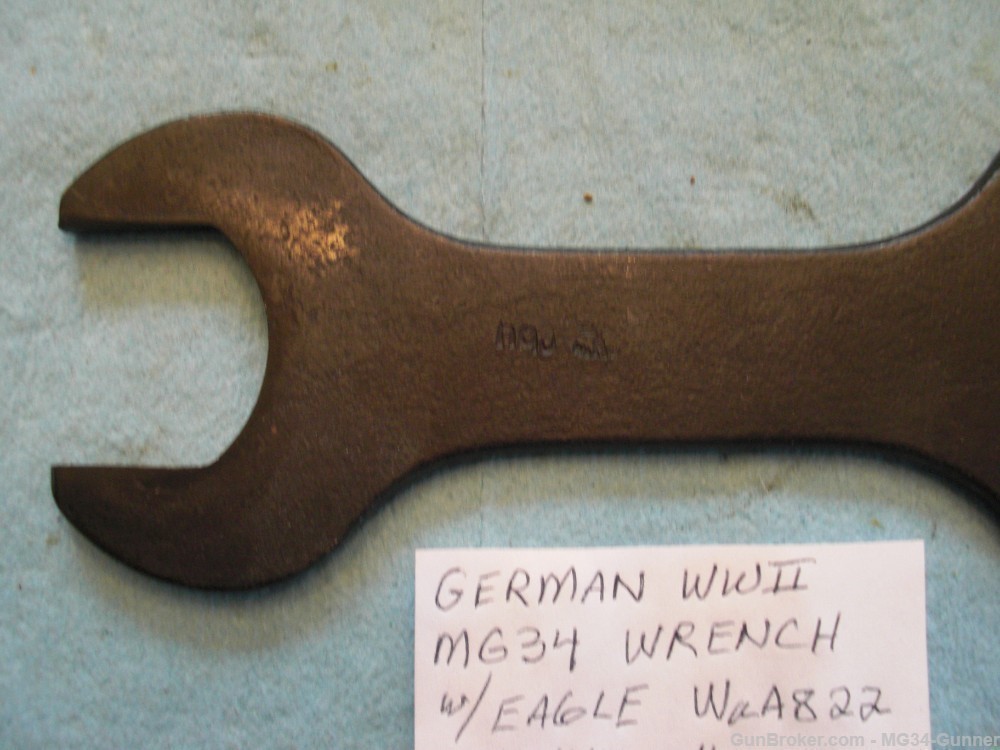 German WWII MG34 Wrench w/ Eagle WaA822 "hqj" - Excellent-img-1