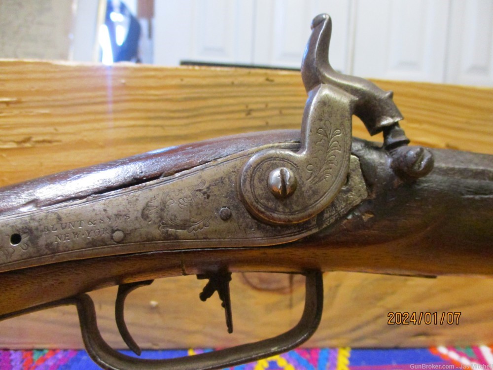 Unsigned Tennessee Mountain Rifle,38 Caliber,Conversion to Percussion.-img-1