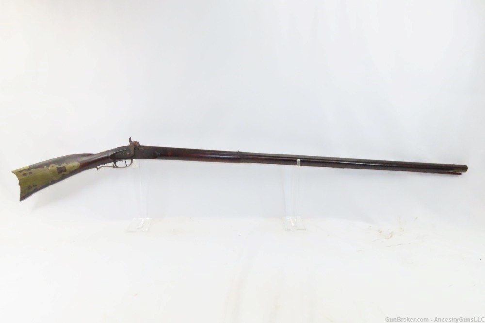 ENGRAVED Antique Full-Stock .38 Percussion PIONEER Long Rifle HOMESTEAD    -img-1