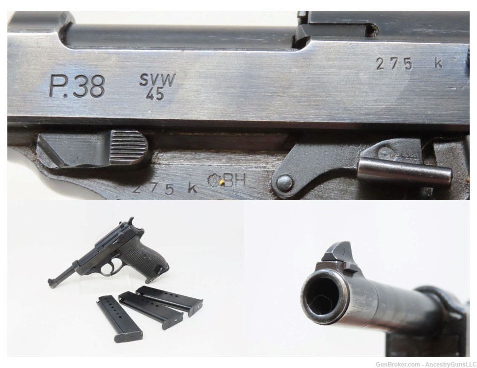 GRAY GHOST French Produced AUSTRIAN BUNDESHEER MAUSER SVW/45 P38 Pistol C&R-img-0