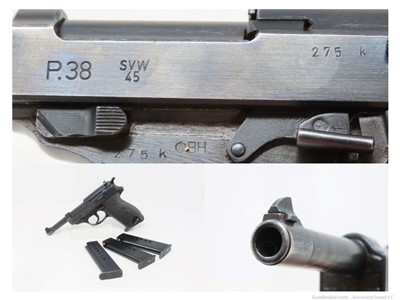 GRAY GHOST French Produced AUSTRIAN BUNDESHEER MAUSER SVW/45 P38 Pistol C&R