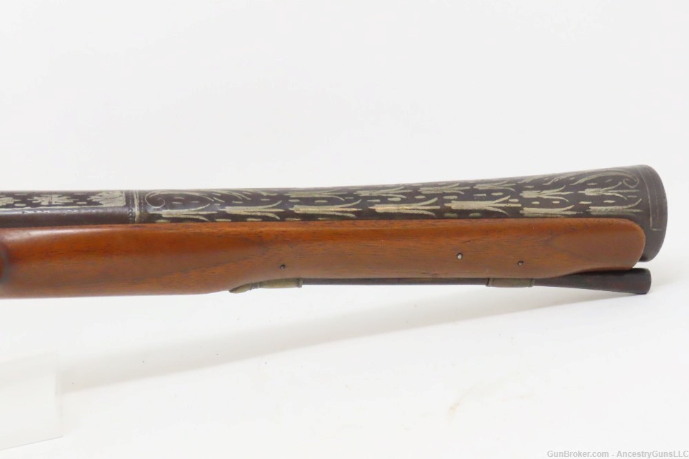 Antique Ornate OTTOMAN Flintlock BLUNDERBUSS DAG KNEE Pistol  -img-4