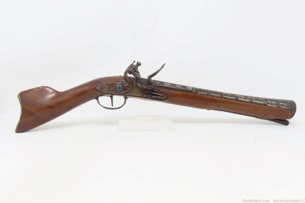 Antique Ornate OTTOMAN Flintlock BLUNDERBUSS DAG KNEE Pistol  -img-1