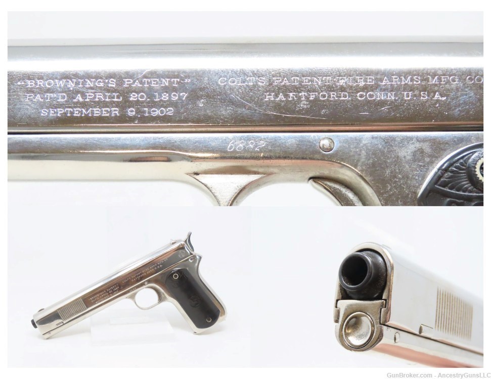Scarce COLT Model 1902 Semi-Automatic .38 ACP Caliber SPORTING Pistol C&R  -img-0