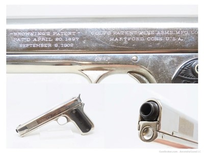 Scarce COLT Model 1902 Semi-Automatic .38 ACP Caliber SPORTING Pistol C&R  