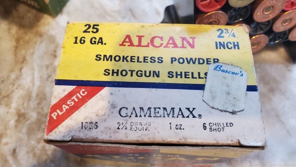 16 Gauge Shotshells - 50 rounds #6's mixed bag some vintage Alcan & Rem-img-7