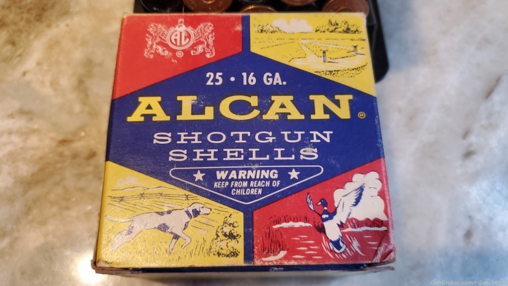 16 Gauge Shotshells - 50 rounds #6's mixed bag some vintage Alcan & Rem-img-3