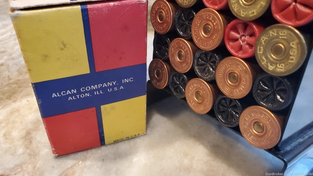 16 Gauge Shotshells - 50 rounds #6's mixed bag some vintage Alcan & Rem-img-6