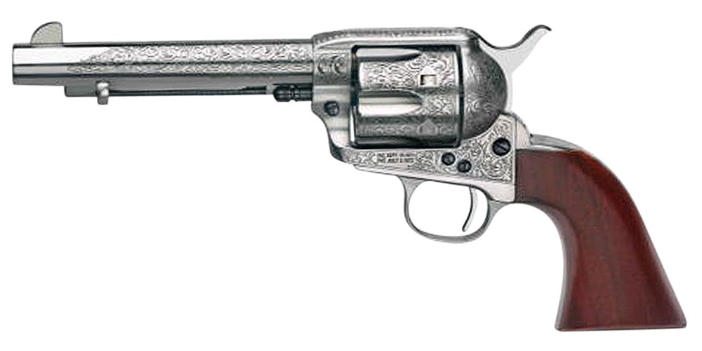 Taylors & Company 1873 Cattleman 45 Colt (LC) Revolver 5.50 6+1 White Flora-img-1