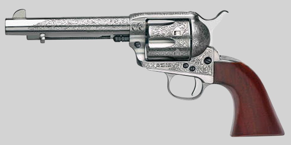 Taylors & Company 1873 Cattleman 45 Colt (LC) Revolver 5.50 6+1 White Flora-img-0