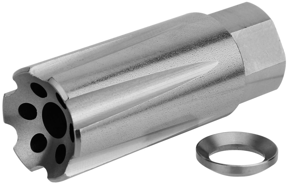 TacFire Linear Compensator Stainless Steel with 1/2-28 tpi Threads, 2.05 OA-img-0