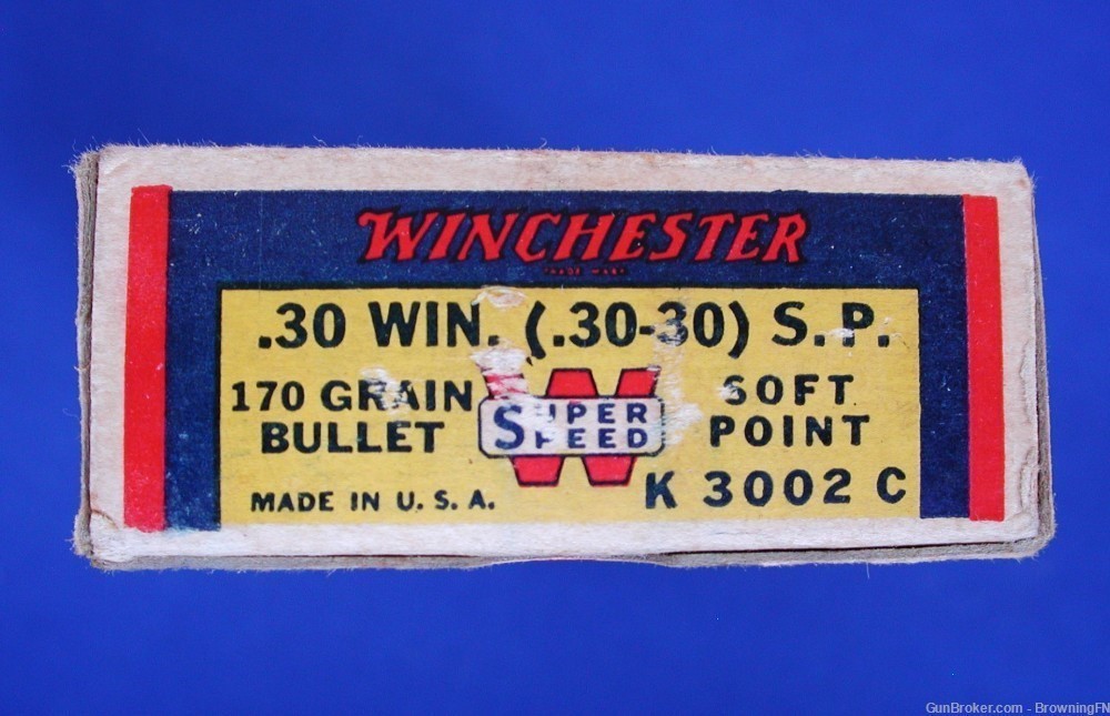  Rare Prewar Winchester FULL BOX  20 Rounds .30-30 Model 94 64 W.C.F Marlin-img-5